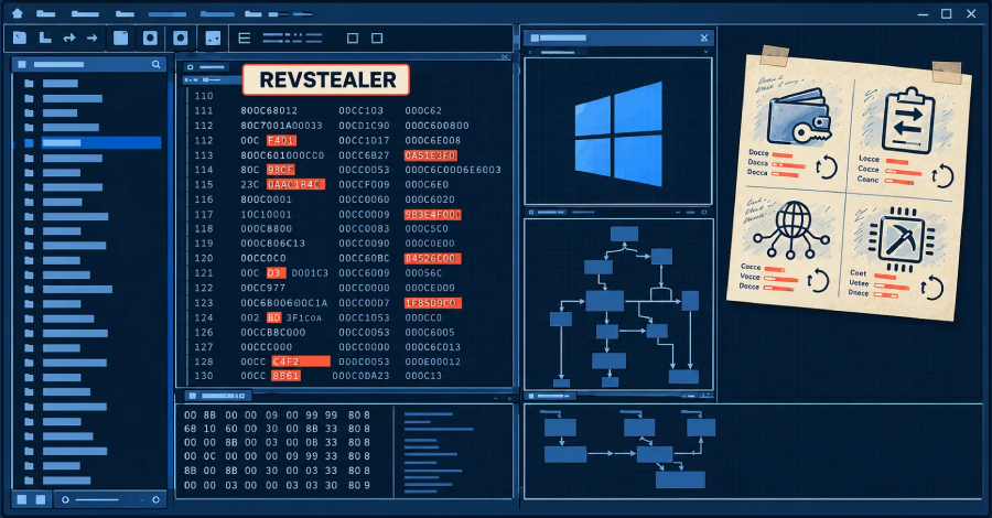 Cuatro módulos vinculados a REVSTEALER desactivan Windows Update y Defender para ejecutar un minero de criptomonedas