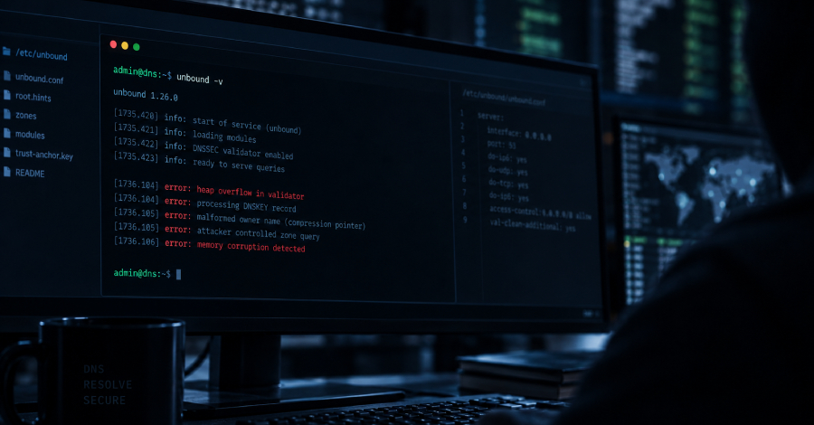 Una vulnerabilidad crítica en el validador DNSSEC de Unbound podría permitir la ejecución remota de código a través de una zona DNS maliciosa