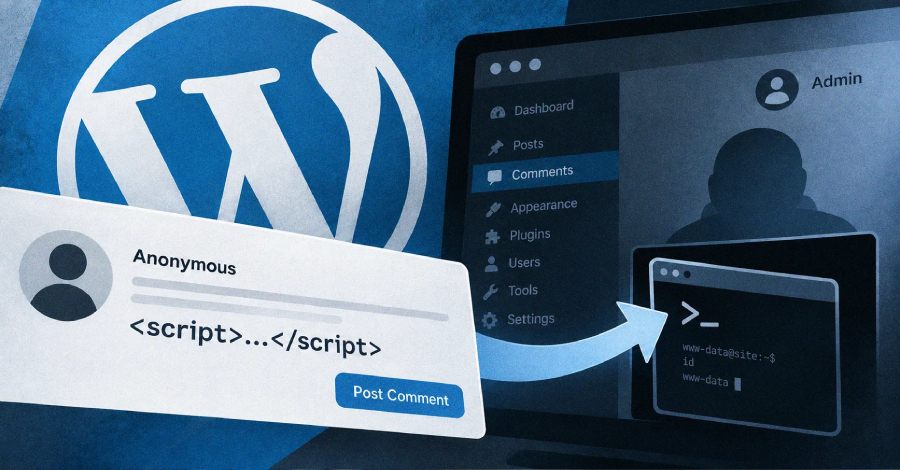 La vulnerabilidad «Comment2Shell» de WordPress puede convertir un ataque XSS en un comentario anónimo en un ataque RCE a través de la sesión de administrador