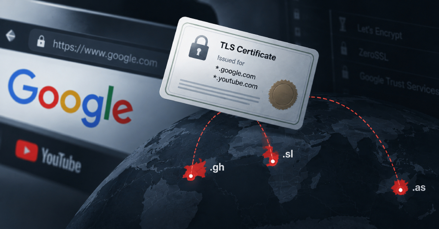 Los atacantes se hacen con el control de los registros .gh, .sl y .as para obtener certificados para dominios de Google