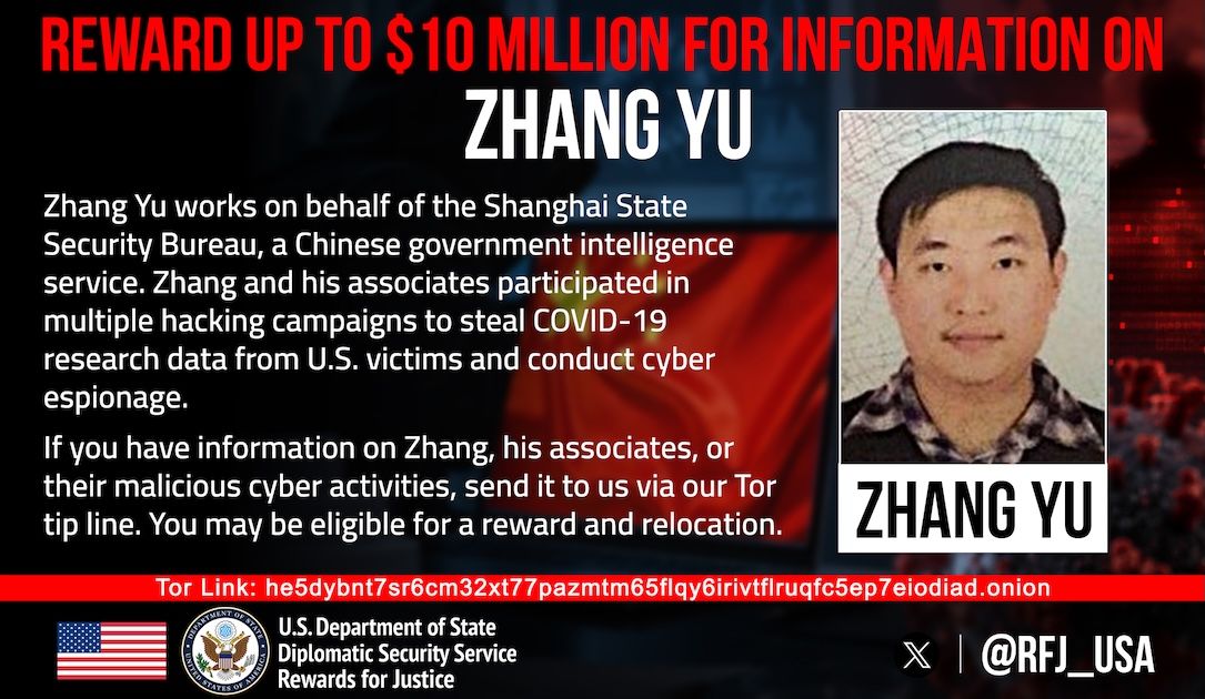 EE. UU. ofrece una recompensa de 10 millones de dólares por el hacker chino «Hafnium», acusado de varios delitos