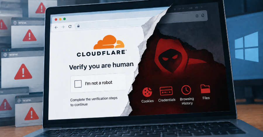 Más de 100 sitios web comprometidos utilizan comprobaciones falsas de Cloudflare para distribuir LunexStealer