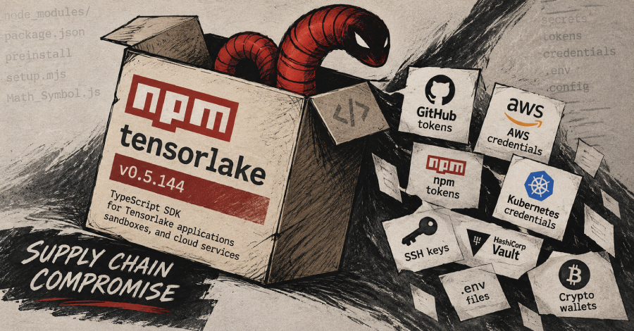 El paquete npm «Tensorlake» ha sido comprometido para propagar el gusano «Shai-Hulud», que roba credenciales