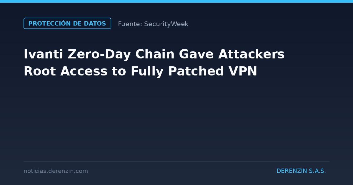 Una cadena de vulnerabilidades de día cero de Ivanti proporcionó a los atacantes acceso de root a una VPN totalmente actualizada